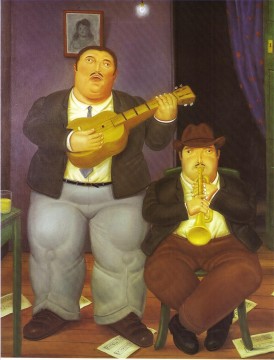 Fernando Botero Painting - The Musicians Fernando Botero